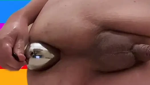 Xxl göt tıkacıyla kendime yumruk sokuyorum