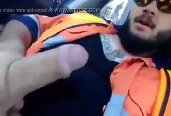 Hung uncut white car exhibitionist