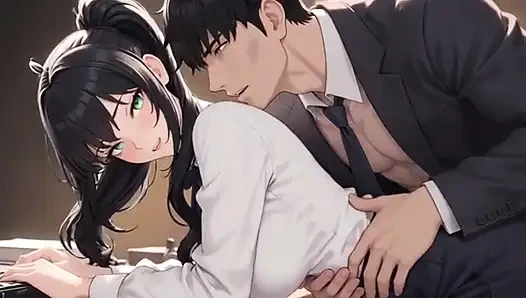 Big tits secretary gets bent over the desk by her boss for fucking private meeting