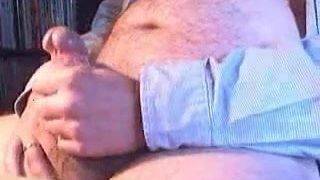 Hairy daddy jerking off