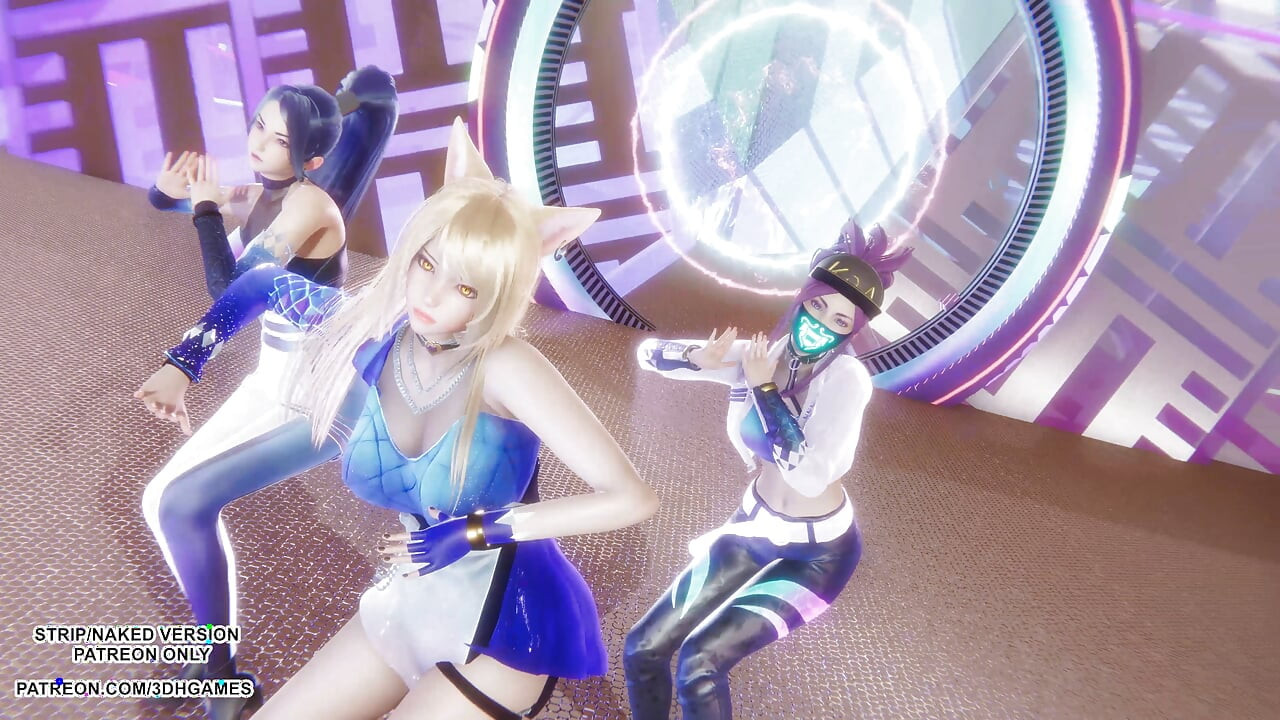 MMD KPop Demon Hunters - HUNTRX - Golden Ahri Akali Kaisa Sexy Kpop Dance League of Legends Hentai Uncensored 4K 60FPS