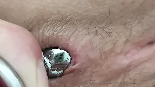 Extreme close up anal insertion