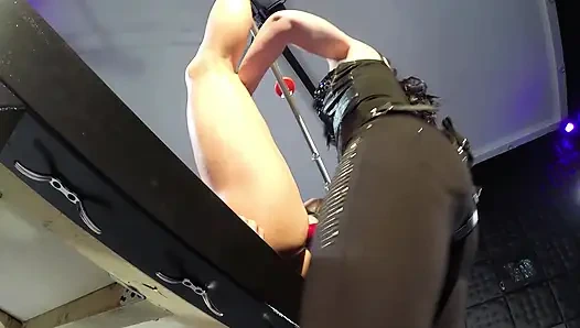 Anal fucked with the red rubber cock (GoPro)