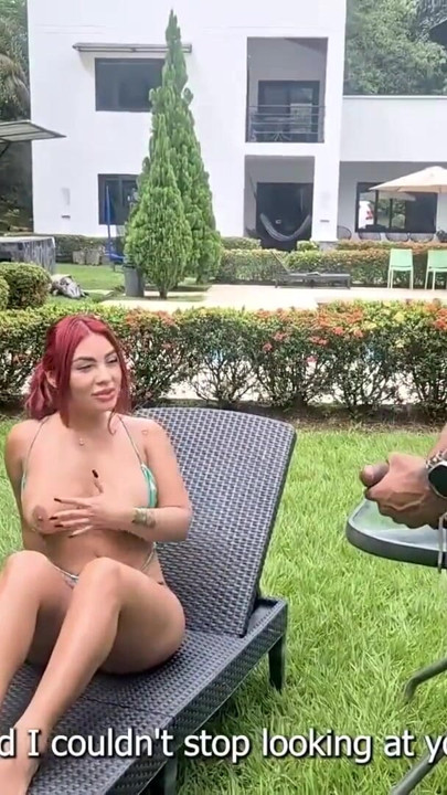 Voyeuristic gardener fucks his horny boss outdoors - Brandon Cruz & Alejandra Palacios | Clip 1