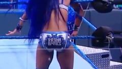 WWE - Sasha Banks bouncing up and down eager to tag Bayley