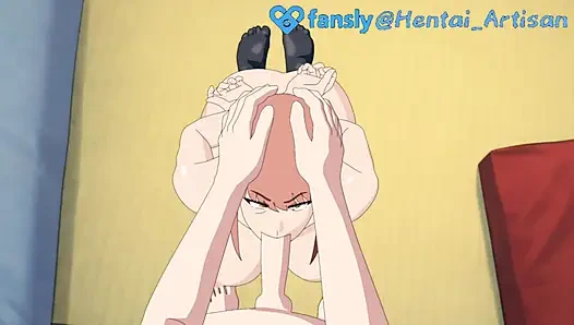 MAKIMA FULL HENTAI  BLOWJOB POV  DOUBLE PENETRATION  DEEPTHROAT