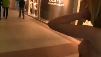 German slut walks with cum in her face
