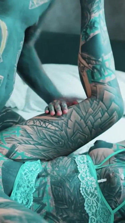 ANAL loving hippie gets fucked and cum covered by tattooed guy with big cock | Clip 1