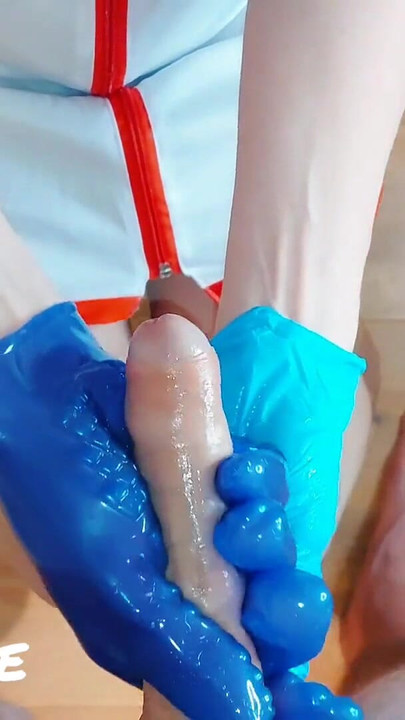 Must-share moment from "CFNM Nurse Part 2: Purple Masturbation Glove (Milking-time)"
