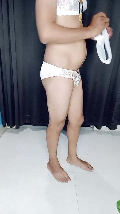 My stepsister sexy bra panty and stepmom hot saree