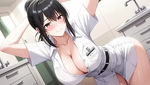 A sexy dentist with big breasts