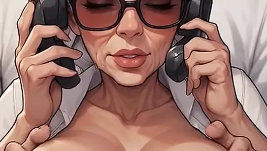 Waifu sekretaris dewasa lagi asik pov - close up sambil menggoda