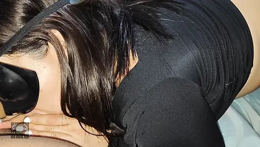 Hot Mom Shows Her Huge Ass to Her Stepson and Then Sucks His Black Cock