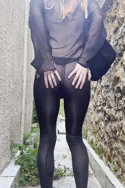 Outdoor Walk with See-through Clothes and Anal Masturbation
