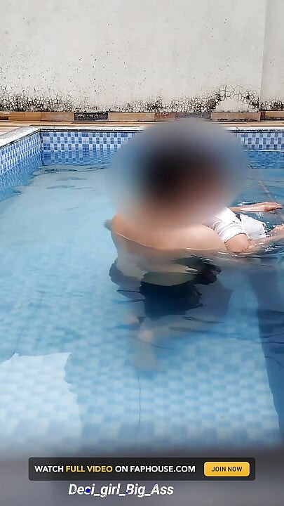 A Hot Couple's Risky Fun in the Swimming Pool.