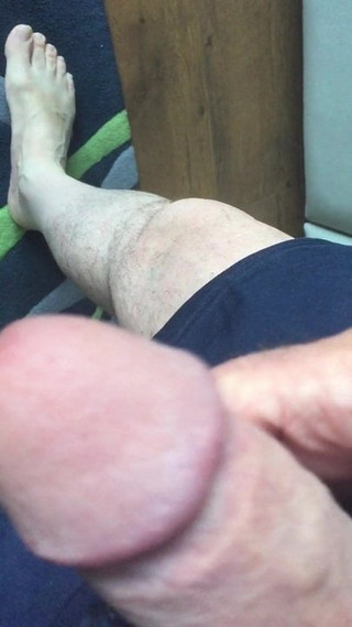 My stiff cock being abused waiting for a warm tongue