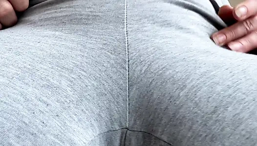 Трогательный Фетиш С Вырезом В Серых Пижамных Штанах