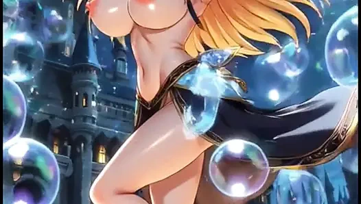 Büyücü kızlar kalede dans ediyor (ai animasyonu)