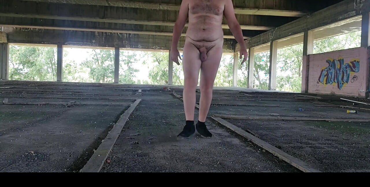 All naked in street