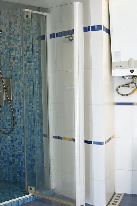 Brunette teenager gets anal after a shower