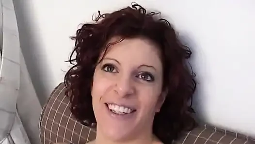 Cute italian redhead milf fucked in a double penetration