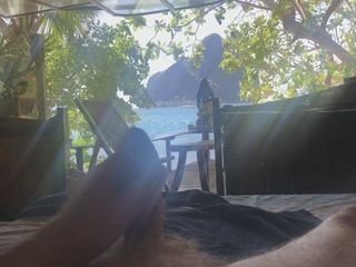 Andy relaxando na brisa tropical da tarde