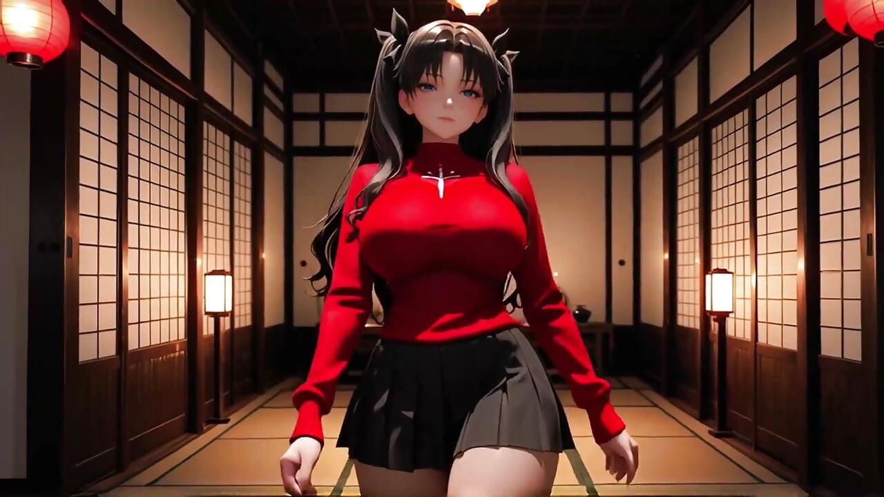 Rin Tosaka to zamek dla przyjemności. Anime Hentai stworzone przez sztuczną inteligencję, 3D Hentai