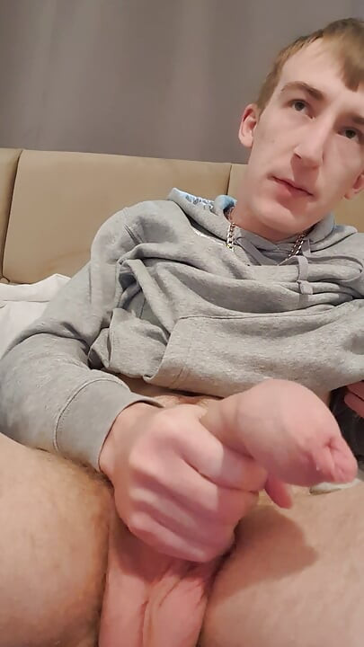 Selfsucking lad with massive cock tight arse