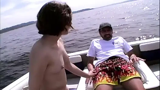 Vintage 90's boat sluts in a hot outdoor threesome