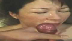 Азиатский камшот на лицо в любительском видео, подборка 2