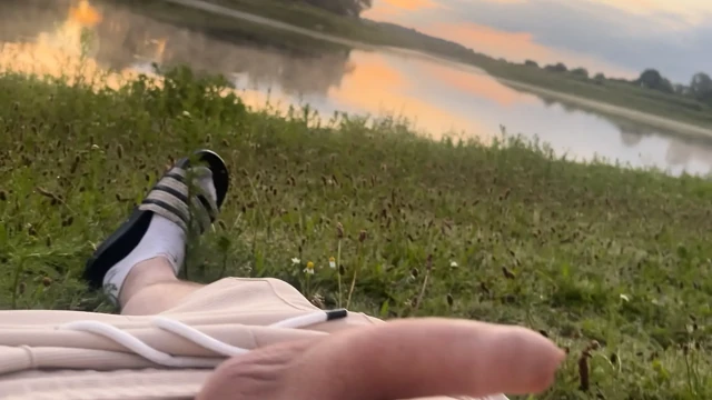 Jerk off in public, at a beautiful summer morning