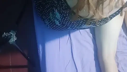 Short Dress and Magic Hands on the Mattress