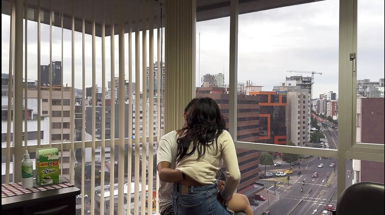 Sexy big ass fucked on desk when boss comes out