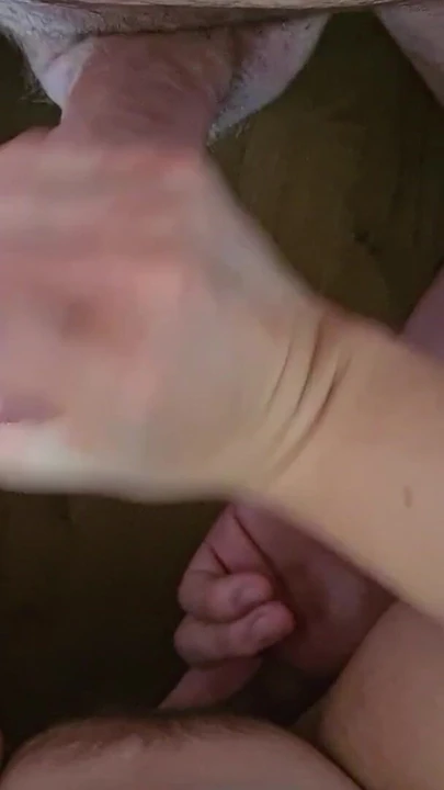 Powerful moment from "Jerking off together with wife"