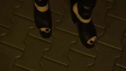 wet platform mules and my sexy feet