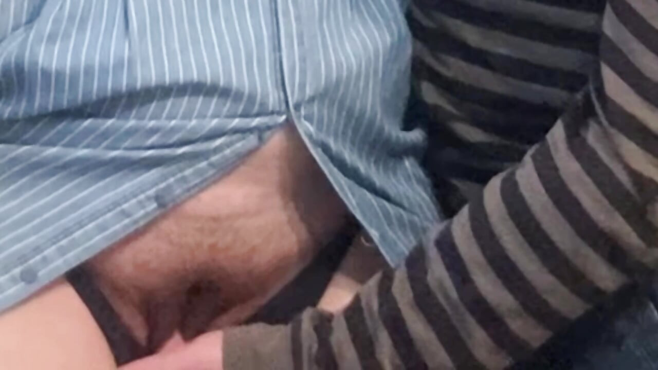 지하철에서 털이 무성한 보지를 문지르는 Perv