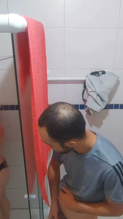naughty old stepfather watches his stepdaughter in the shower! and made her give a blowjob, and feel his dick in her pussy! | Clip 2