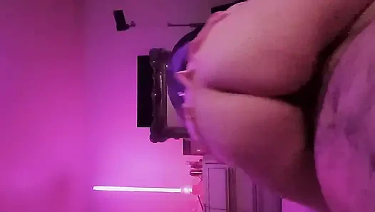 Romantic couple make love in bedroom, wife wears a leather corset and a hot miniskirt so she can ride, with POV view!