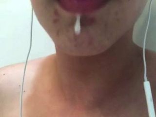 A big dicked guy enjoys and shows his cum in his mouth