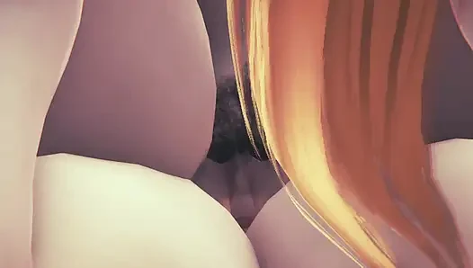 3 boyutlu animasyon - futanari orta yaşlı seksi kadın boşalma muayenesi ile ateşli hemşireler