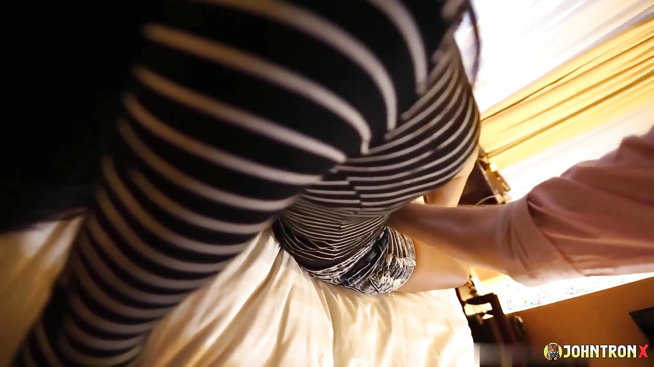 Johntronx - Busty Asian Girl with Glasses Fucked and Creampied