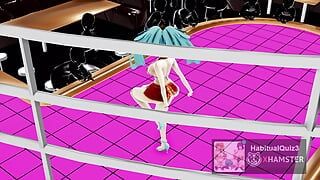 MMD R18 ZLS Gimmegimme, petite demi-sœur veut baiser, trou du cul, grosse bite, hentai 3D, club, sexe en public, danse