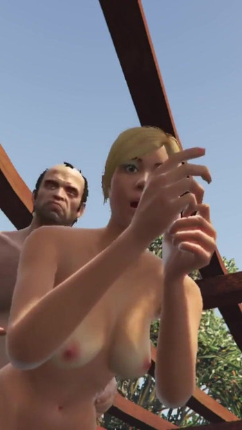 Emotional moment from "Tracey De Santa have sex with trevor in her neighbor's backyard"