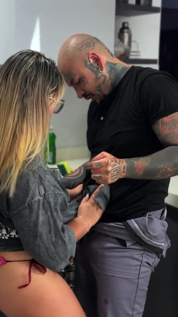 Stunning moment from "Horny Colombian seduces the plumber and ends up riding his cock - Juliana Rose"