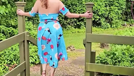 OnlyFans Voyeur look at MOMMY Enjoying the Summer Barbecuing Meat with her BIG TITS Out in the Sunshine