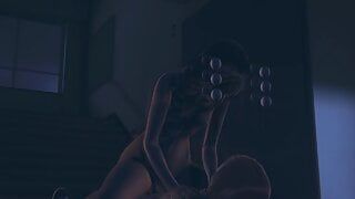 Yaoi femboy - femboy uprawia seks z koleżanką z klasy w korytarzu uczelni w nocy