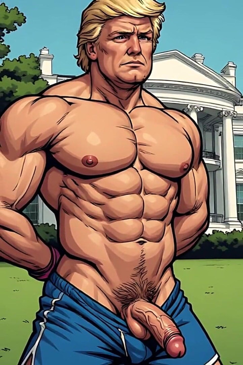 Muscular Fighters at White House (ai Art)