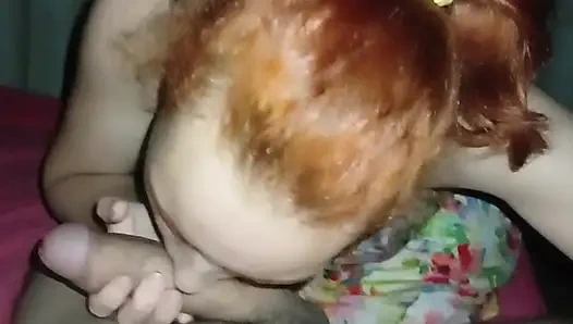 Redhead addicting to brother-in-law's bottle