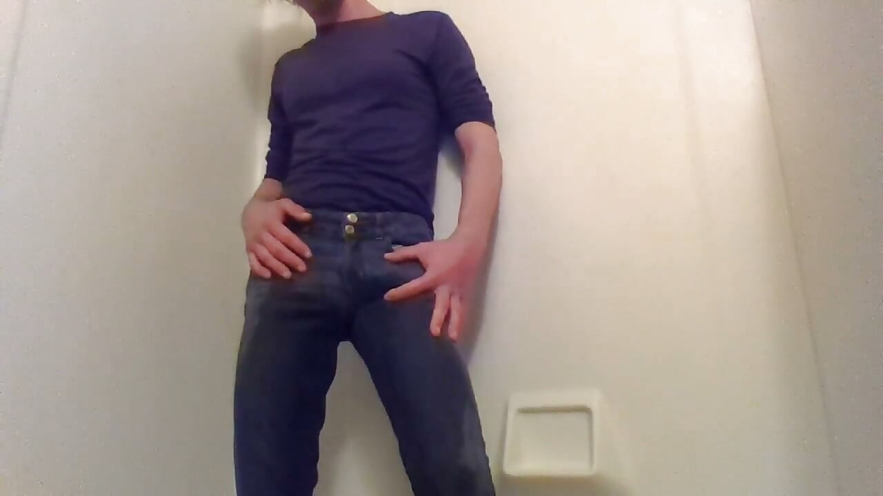 Cute Transgirl Pissing Jeans Intentionally for First Time; Fully Clothed