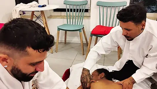 Two Physiotherapist Stepbrothers Punched the Dwarf's Dick